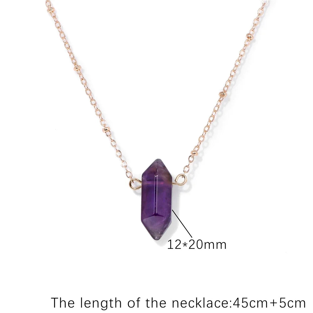Crystal Hexagon Gold Necklaces