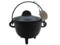 Crystalo Black Triple Moon Cast Iron Cauldron with Lid - BSW-ICM56