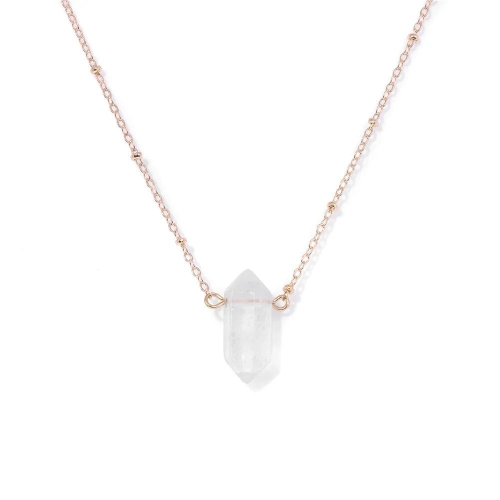 Crystal Hexagon Gold Necklaces