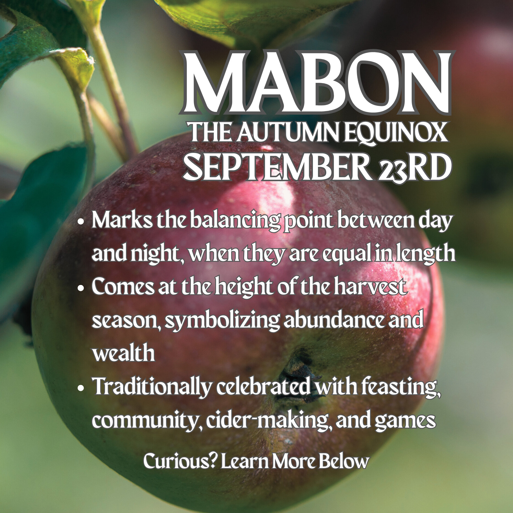 Mabon Fragrance Roller – Fresh Apples, Apple Pie & Harvest Spices