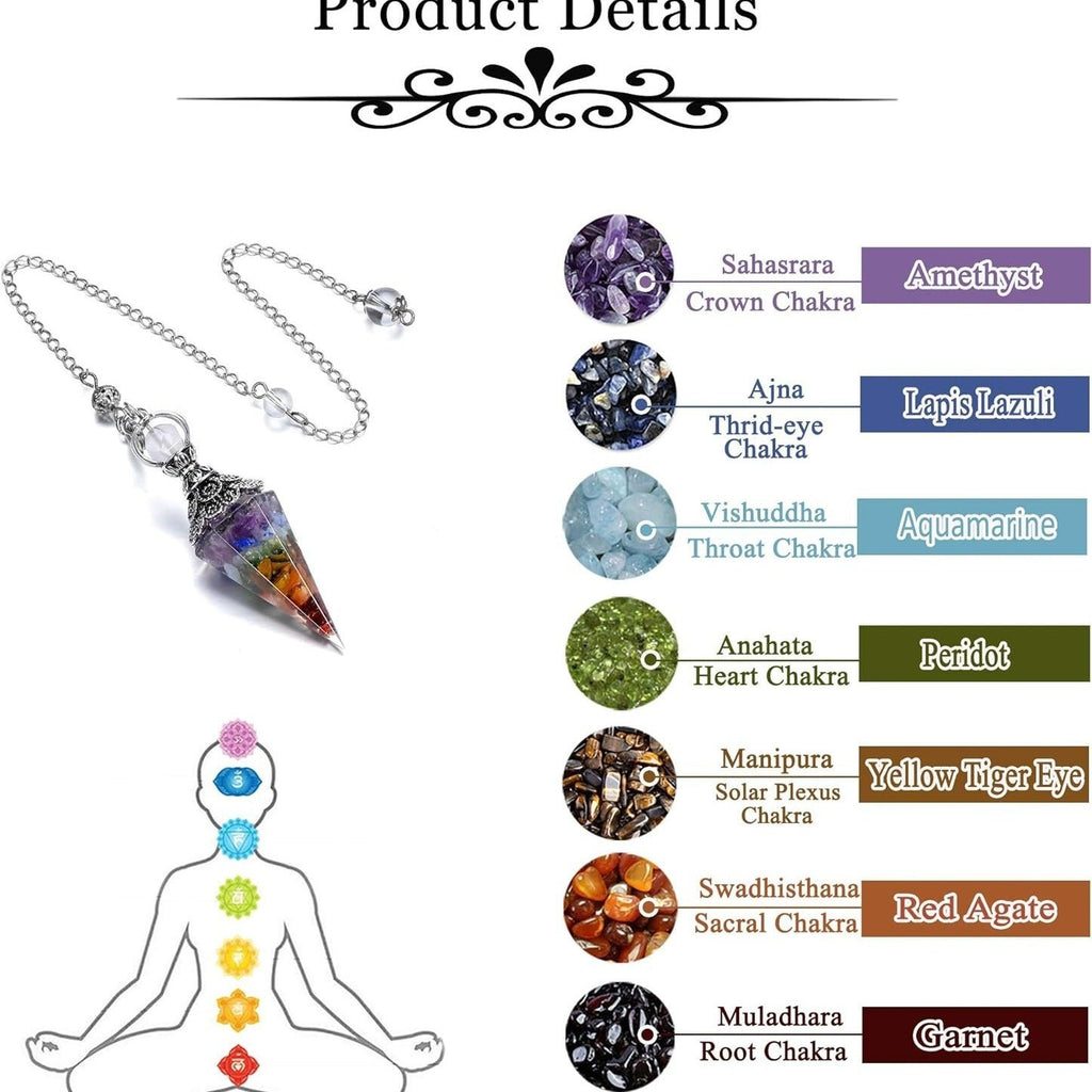 Sier Colorful Crystal Pendulum Stone Gravel Pendants