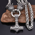 Men's Rune Hammer Wolf Head Punk Nordic Necklaces