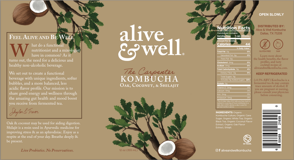 Oak & Coconut Kombucha Organic - 6pk