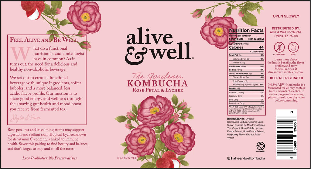 Rose Petal & Lychee Kombucha Organic - 6pk