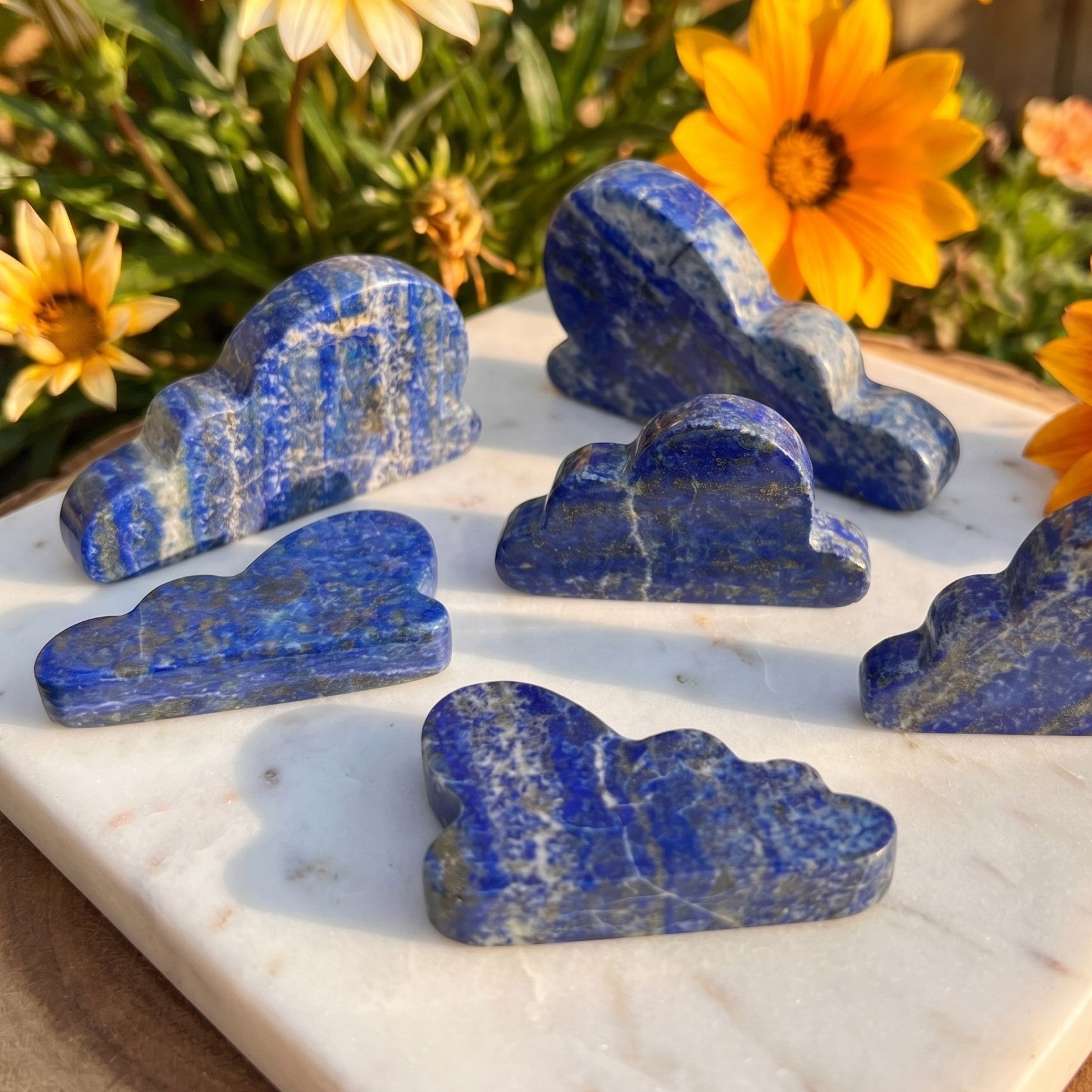 Lapis Lazuli Cloud Shape Carving (Mixed Sizes)