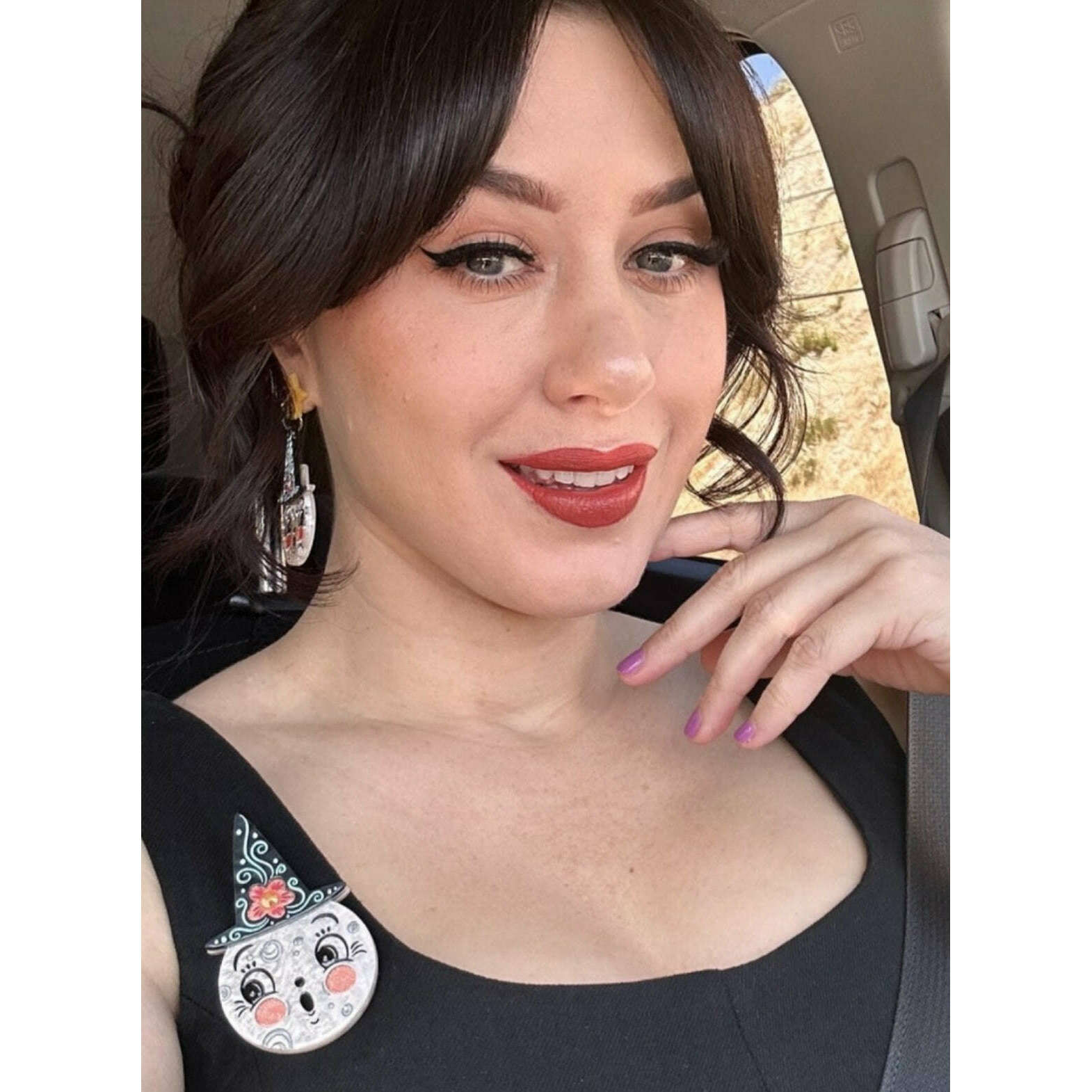 Bloomin' Luna Witch Brooch by Lipstick & Chrome
