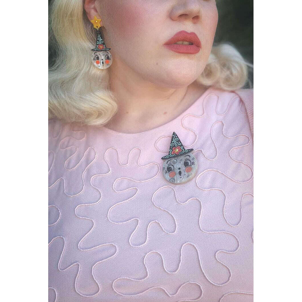 Bloomin' Luna Witch Brooch by Lipstick & Chrome